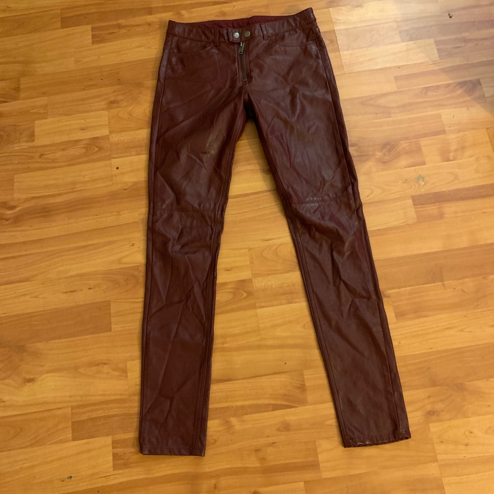 Burgundy Leather Pants